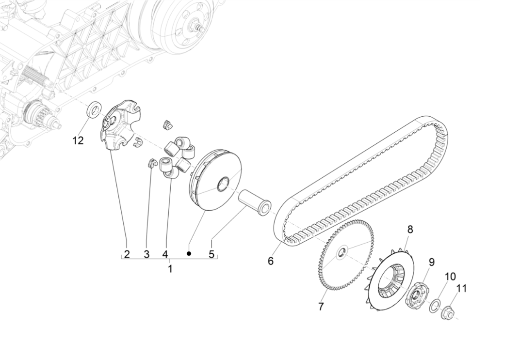 Variatore Piaggio NRG Power LC Euro 4
