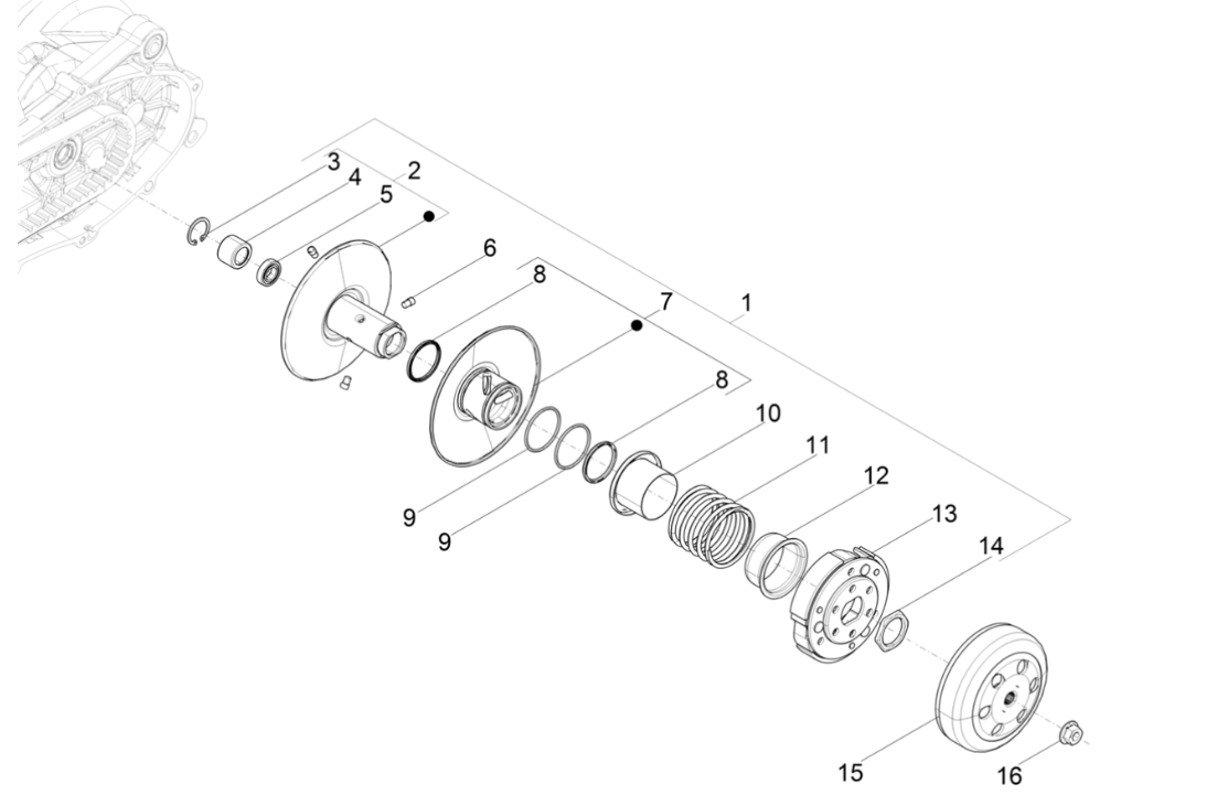 Frizione Piaggio NRG power LC Euro 4