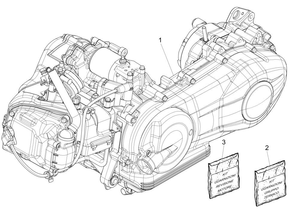 Blocco motore completo Vespa Sprint 150 3V IE ABS Euro 3 2015