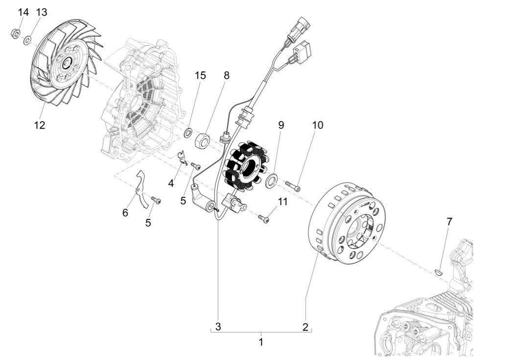 Accensione - Statore - Volano Vespa Sprint 150 3V IE ABS Euro 3 2015