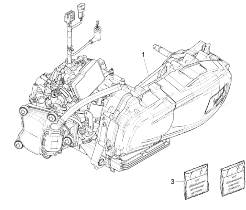 Blocco motore completo Vespa GTS 300 Super HPE 4V IE ABS Euro 5 2020-2022