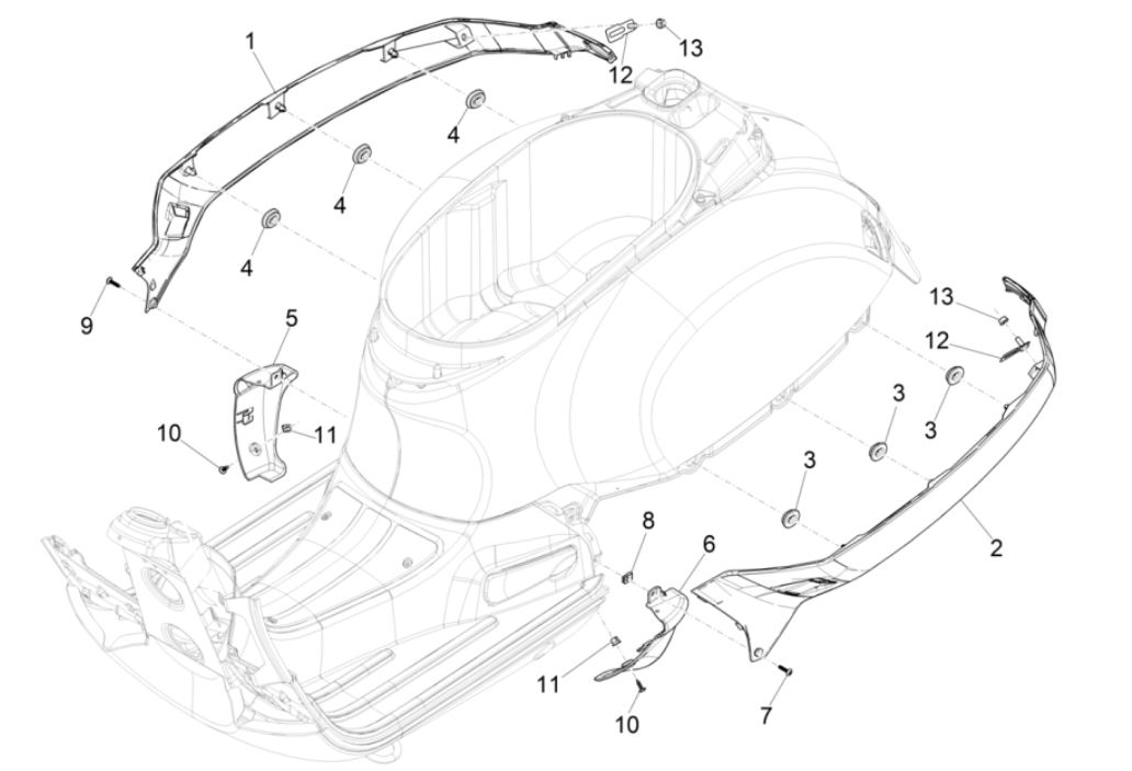 Parabrezza per moto - spoiler Vespa GTS 300 Super HPE 4V IE ABS Euro 5 2020-2022