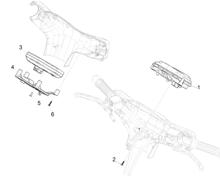 Contachilometri - Cabina di guida Vespa GTS 300 Super HPE 4V IE ABS Euro 5 2020-2022