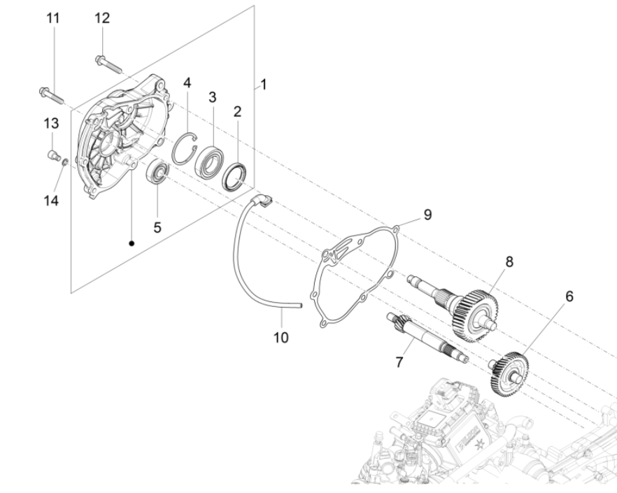 Ingranaggio - Trasmissione Vespa GTS 300 Super HPE 4V IE ABS Euro 5 2020-2022