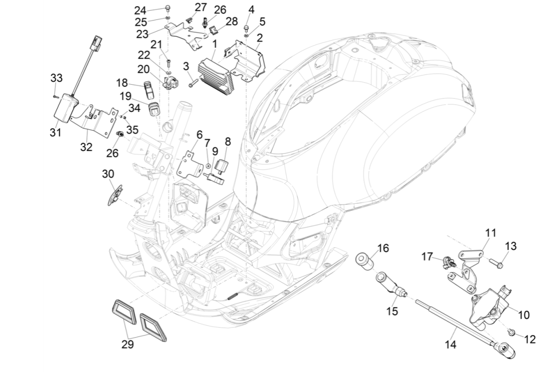 Regolatore di tensione - Bobina di accensione - Ricambi elettronici Vespa GTS 300 Super HPE 4V IE ABS Euro 5 2020-2022