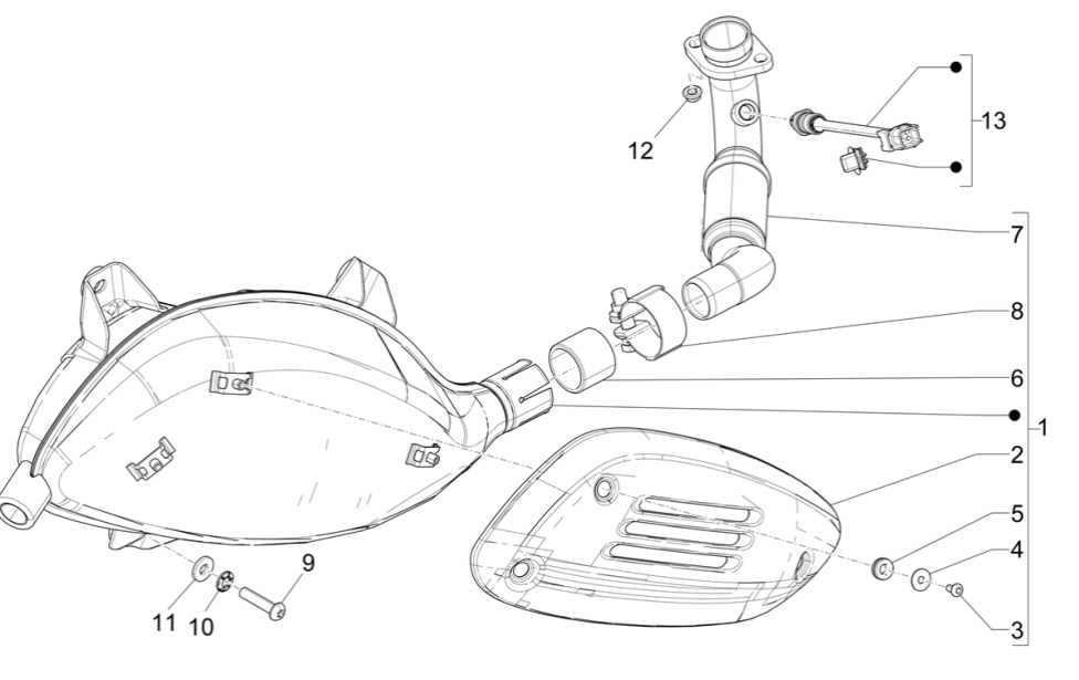 Scarico Vespa GTS 300 Super HPE 4V IE ABS Euro 5 2020-2022