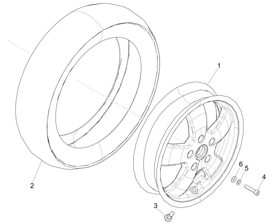 Ruota Anteriore Vespa GTS 300 Super HPE 4V IE ABS Euro 5 2020-2022