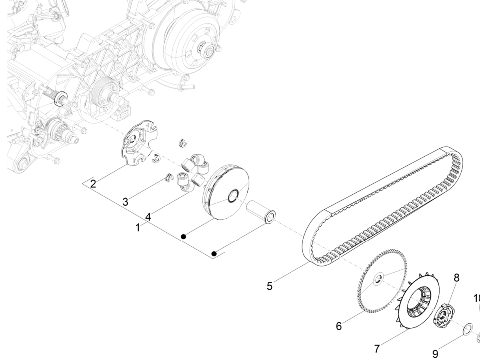 Variatore a cinghia trapezoidale Piaggio Typhoon 50 2 tempi Euro 4 2018-2020