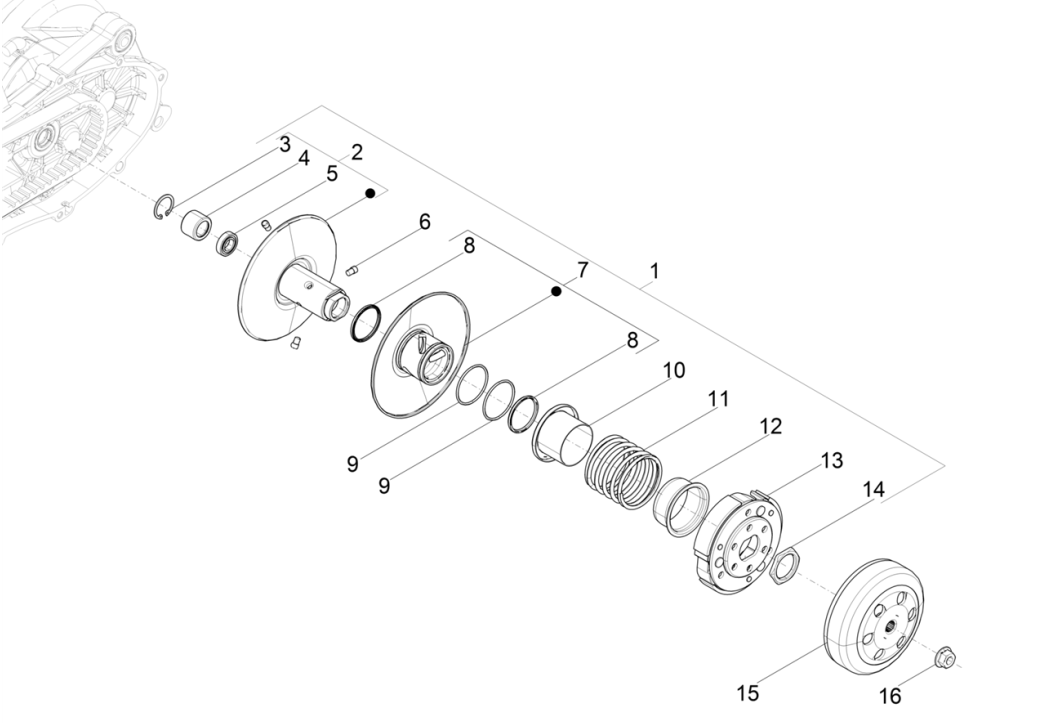 Frizione Piaggio Typhoon 50 2 tempi Euro 4 2018-2020