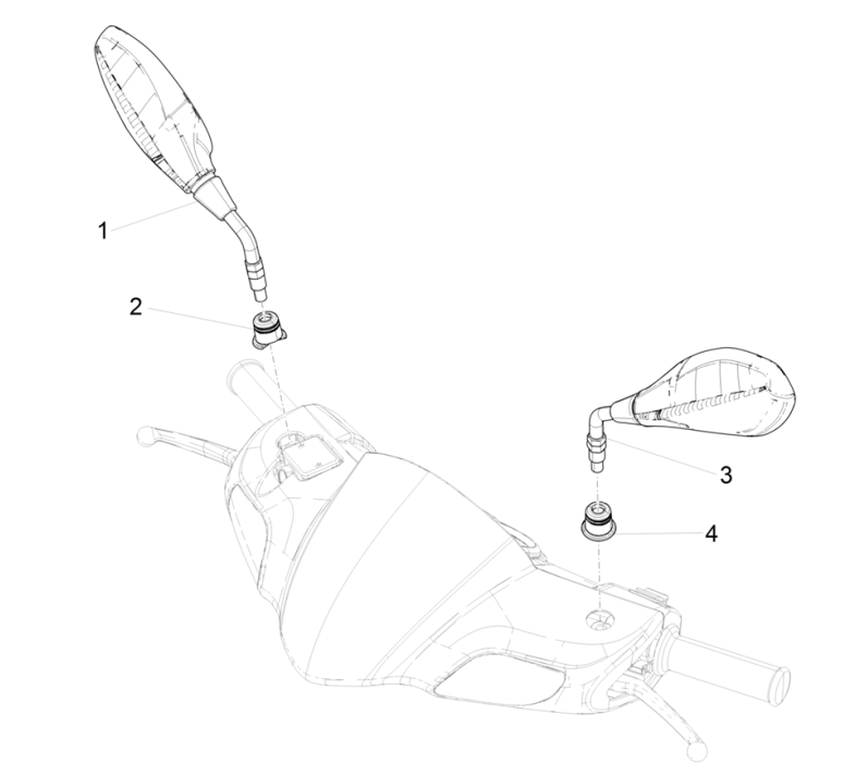 Specchietti Piaggio Typhoon 50 2 tempi Euro 4 2018-2020