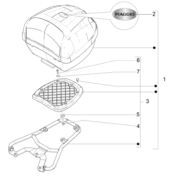 Portapacchi posteriore Piaggio Typhoon 50 2 tempi Euro 4 2018-2020