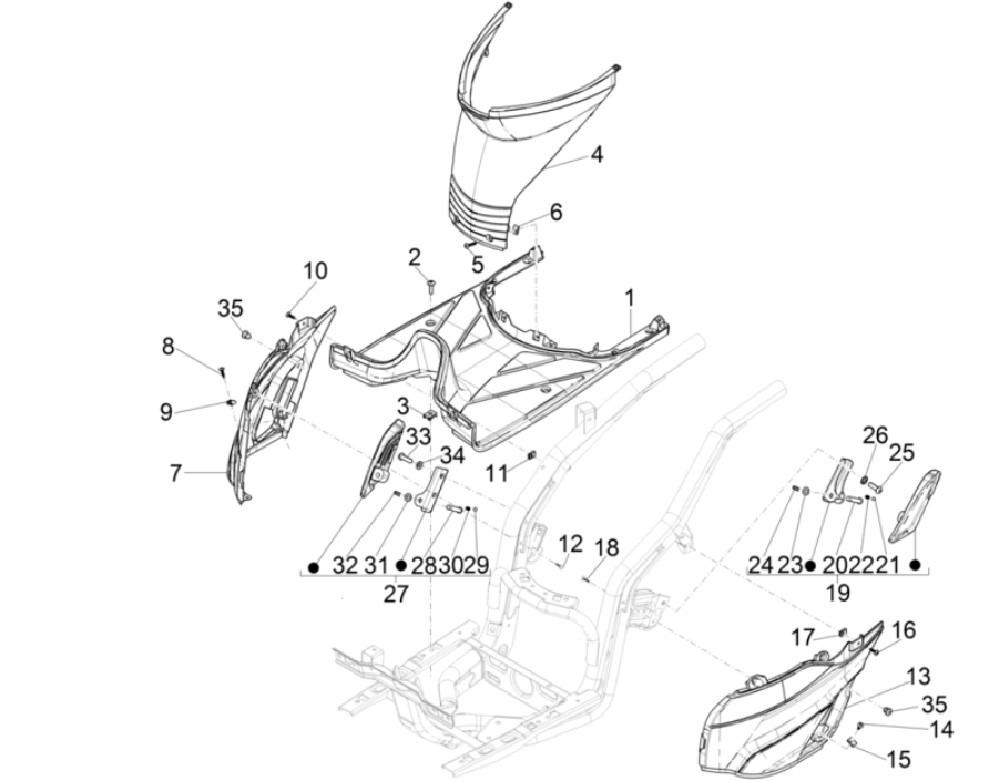 Pedana - Poggiapiedi Piaggio Typhoon 50 2 tempi Euro 4 2018-2020