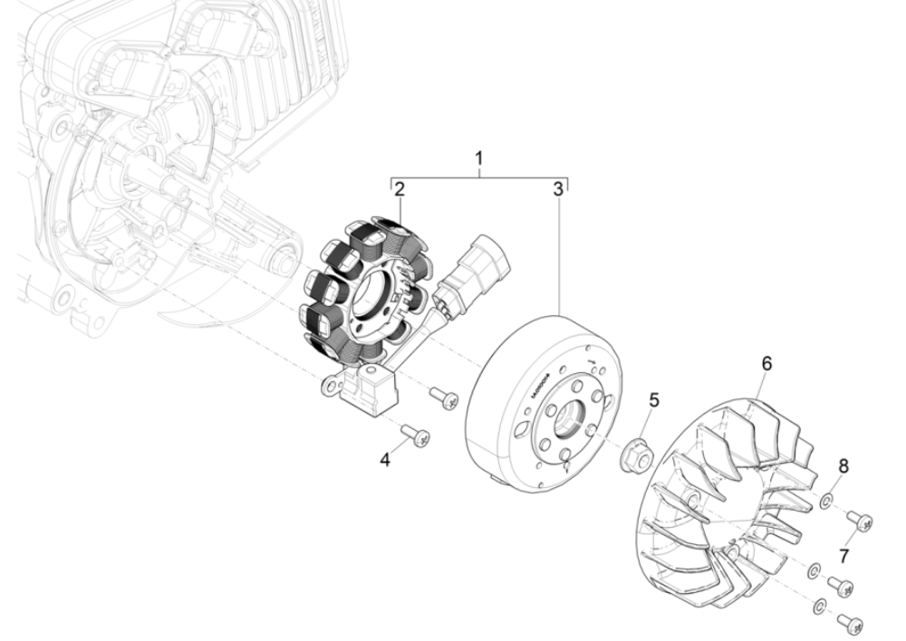 Accensione - Statore - Volano Piaggio Typhoon 50 2 tempi Euro 4 2018-2020