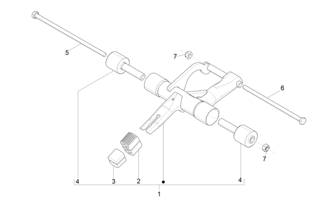 Sospensione motore Piaggio Typhoon 50 2 tempi Euro 4 2018-2020