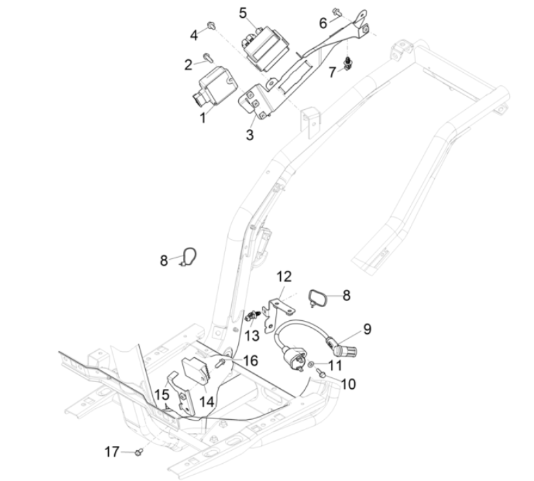 Regolatore di tensione - Bobina di accensione - Ricambi elettronici Piaggio Typhoon 50 2 tempi Euro 4 2018-2020