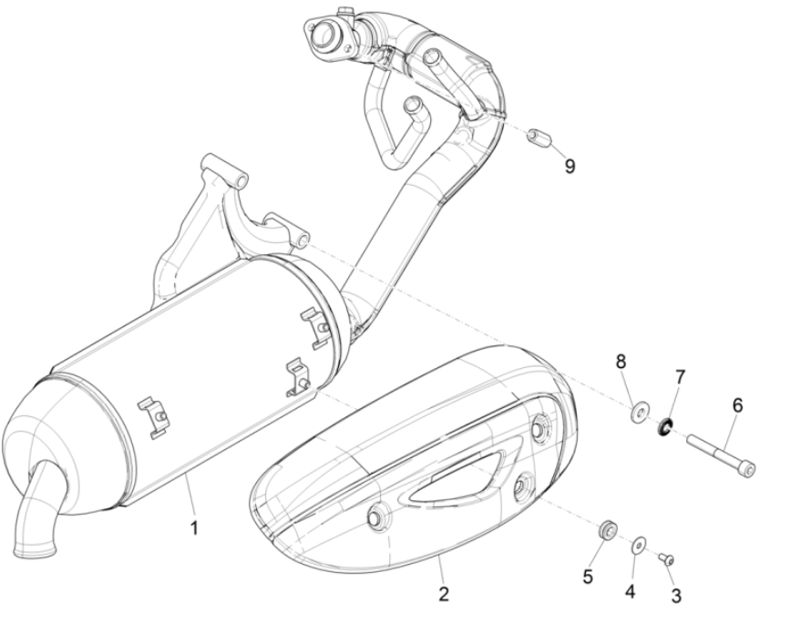 Scarico Piaggio Typhoon 50 2 tempi Euro 4 2018-2020