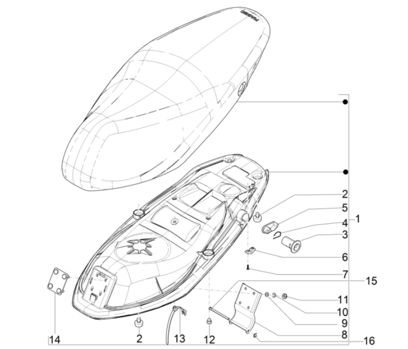 Sella Piaggio Typhoon 50 2 tempi Euro 4 2018-2020