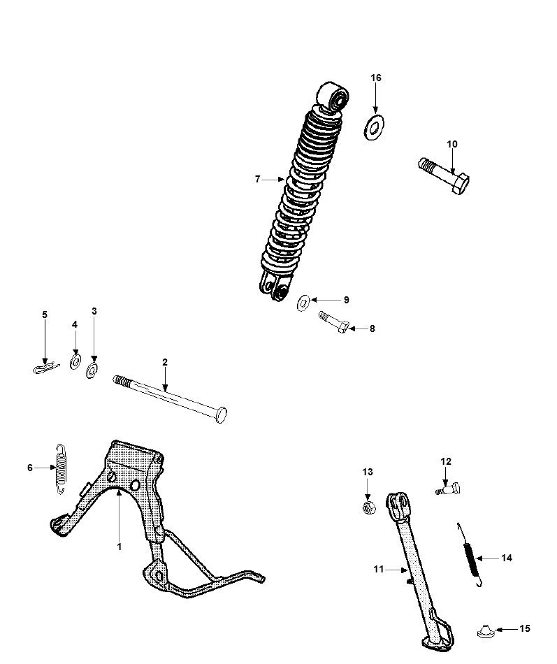 Ammortizzatore - Cavalletto centrale Peugeot Vivacity 3 2 tempi