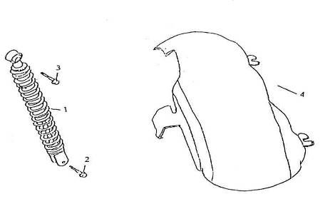 Ammortizzatore - Parafango posteriore AGM Retro 125