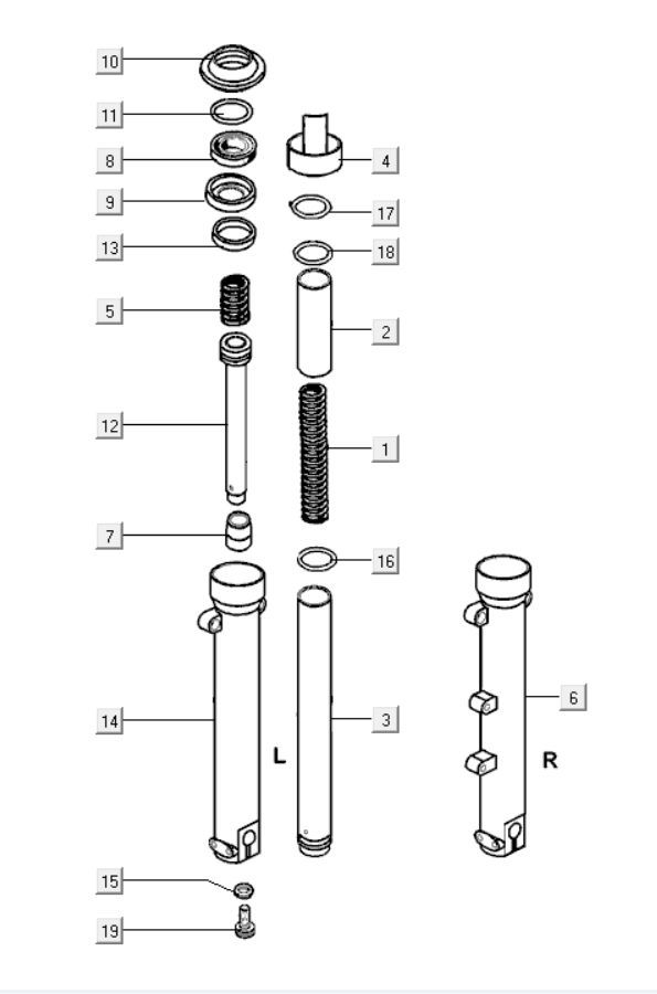 Ammortizzatore anteriore Kymco Xciting 400i Pearly Black