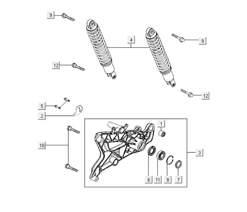 Ammortizzatore Kymco Downtown 300i grigio scuro