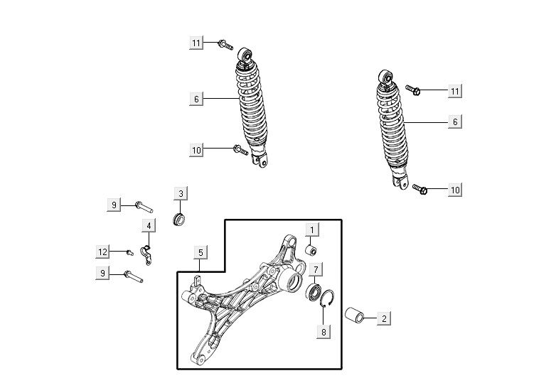 Ammortizzatore Agility 16+ 125 blu chiaro metallizzato opaco