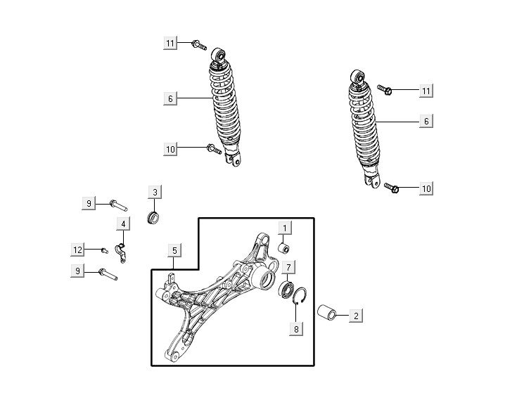 Ammortizzatore Agility 16+ 125 Argento metallizzato opaco