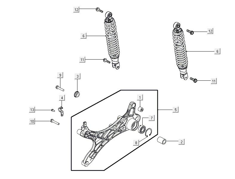 Ammortizzatore Agility 16+ 200i Argento Metallizzato Opaco