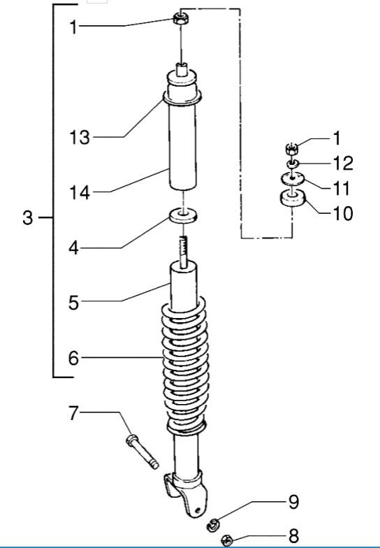 Ammortizzatore Piaggio Zip RST 50 2 tempi AC