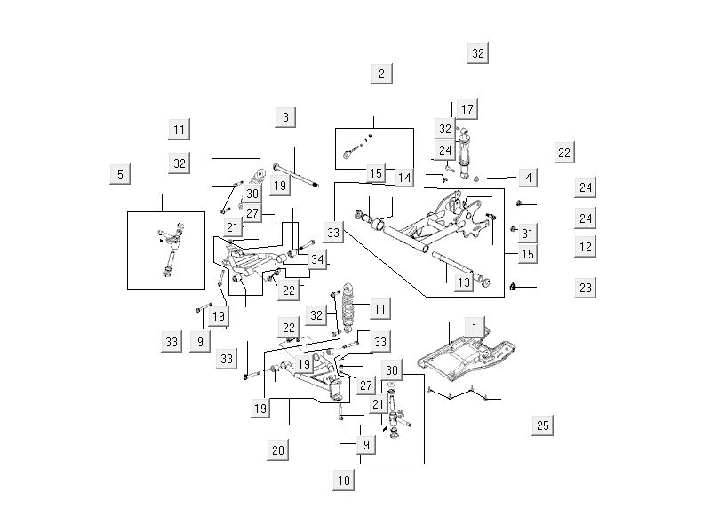 Forcellone oscillante - Sospensione del motore Kymco MXU 50