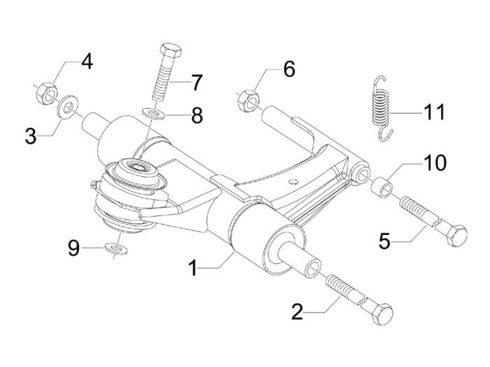 Sospensione motore Vespa Sprint 50 4 tempi 2V 25km/h