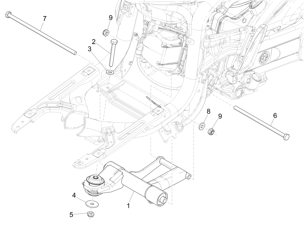 Sospensione motore Piaggio Liberty 50 4 tempi AC IGET 3V Euro 5