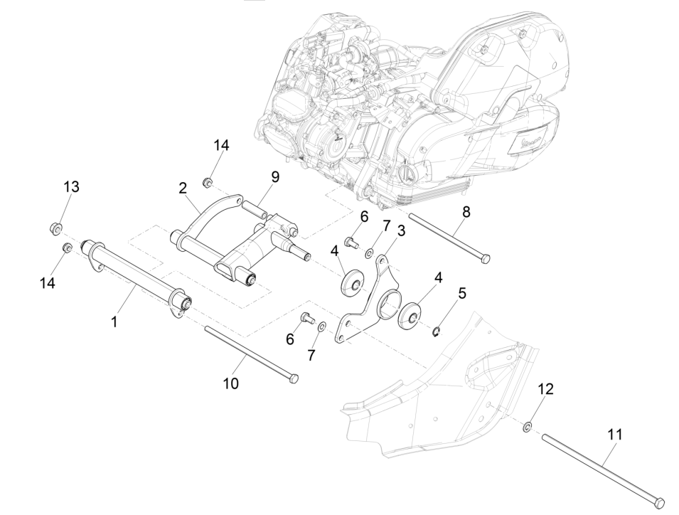Sospensione motore Vespa GTS 125 IE ABS Euro 5 2021