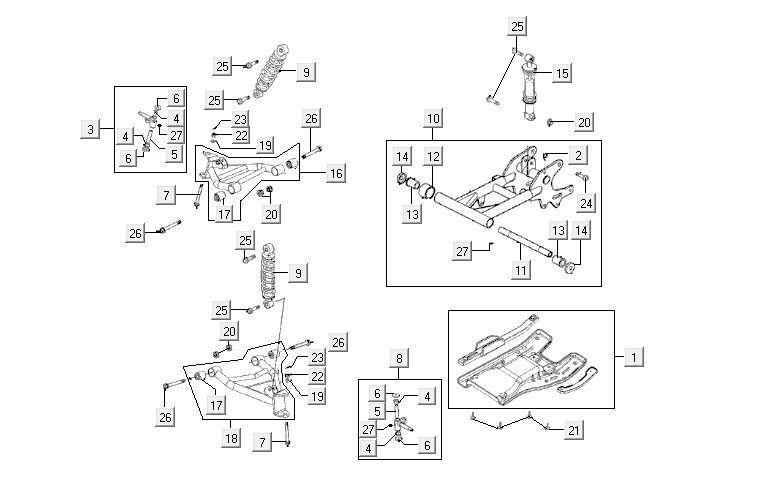 Parti del telaio Kymco MXU 150