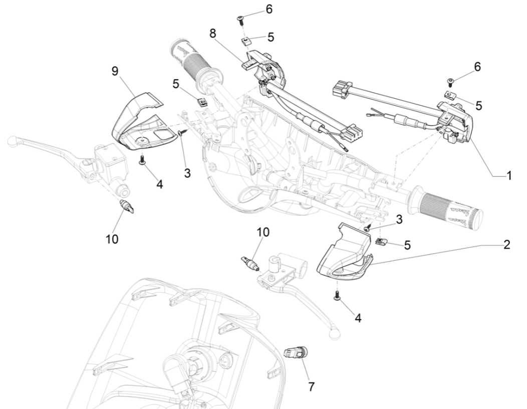 Interruttori - Pulsanti Vespa Elettrica 45km/h Euro 5 2021
