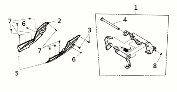 Side cover Sym Joymax Z 125i E5 2022