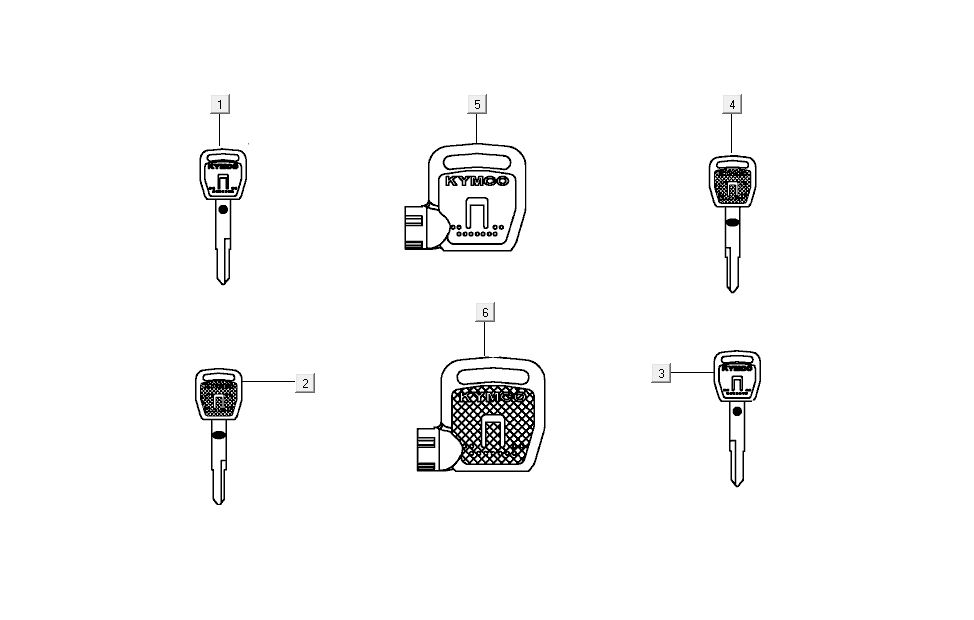 Chiave di accensione Kymco New Sento 50i 4 tempi