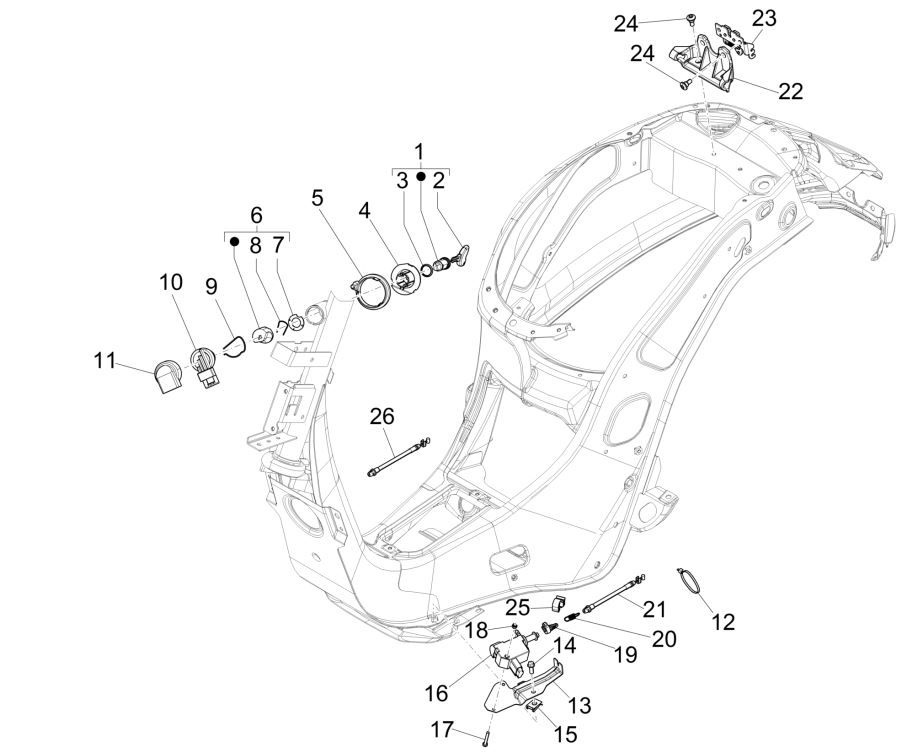 Blocchetto di accensione Vespa Sprint 125 3V IE ABS