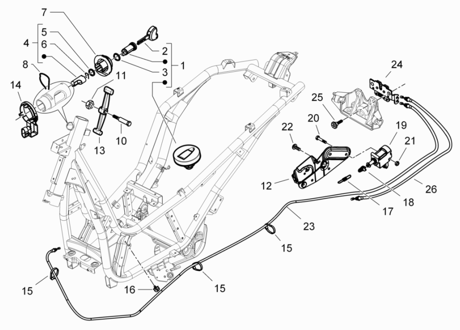 Blocchetto di accensione Piaggio Beverly 125 RST 24V Euro 3 2010-2015