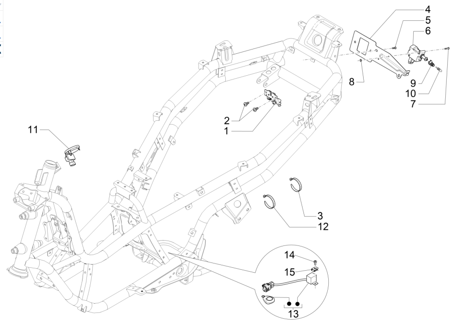 Blocchetto di accensione Piaggio MP3 350 Maxi Sport ABS Euro 4 2018-2020