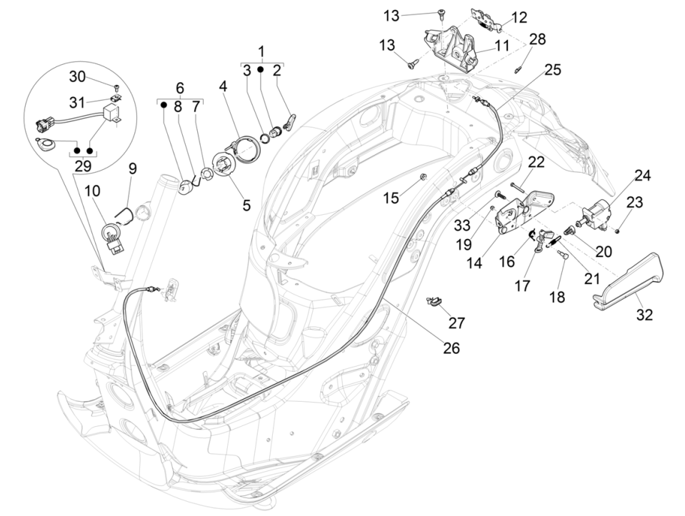 Blocchetto di accensione Vespa GTS 125 IE ABS Euro 5 2021