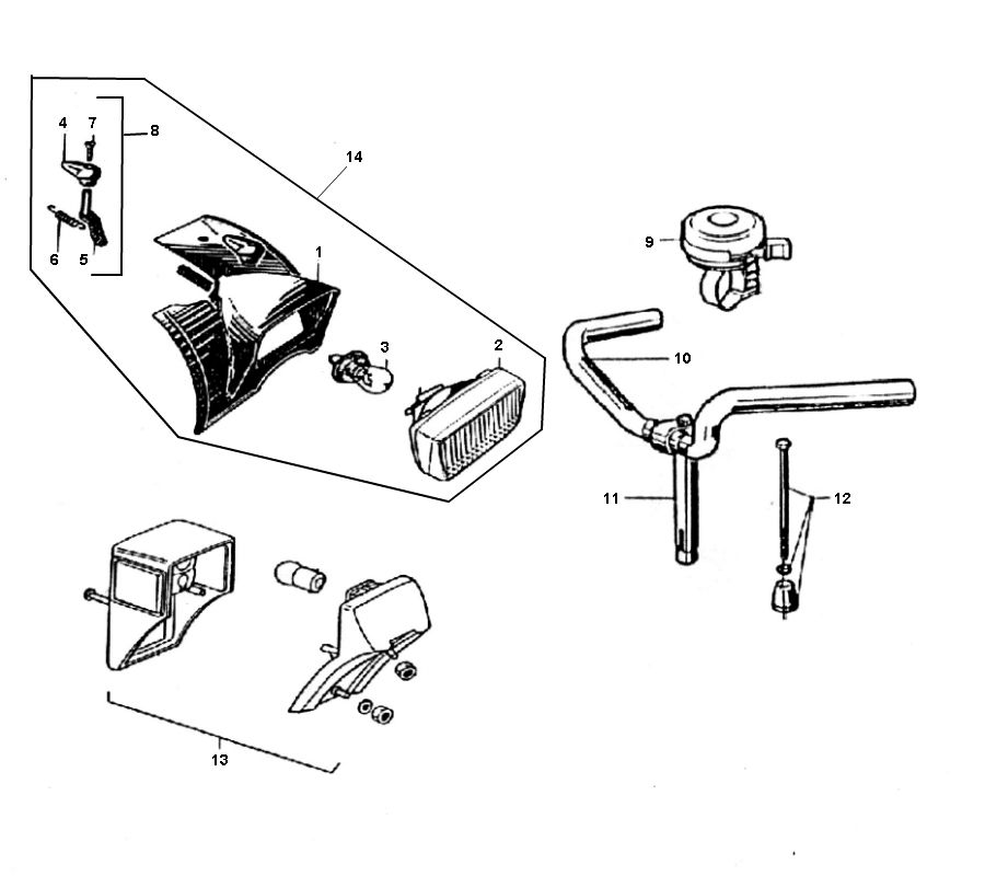 Faro anteriore - Luce posteriore - Volante Solex