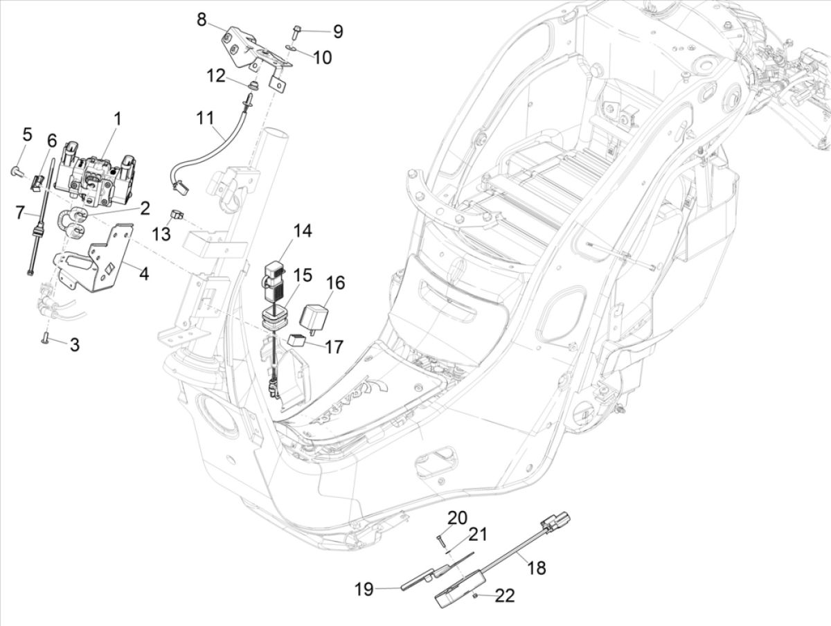 Regolatore di tensione - Relè lampeggiatore Parti elettroniche Vespa Elettrica 25km/h SCH Euro 5 2021