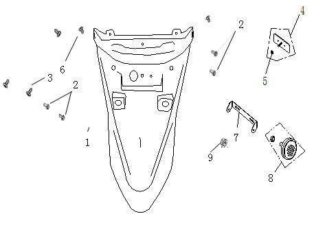Parafango anteriore China Ape 50 marrone