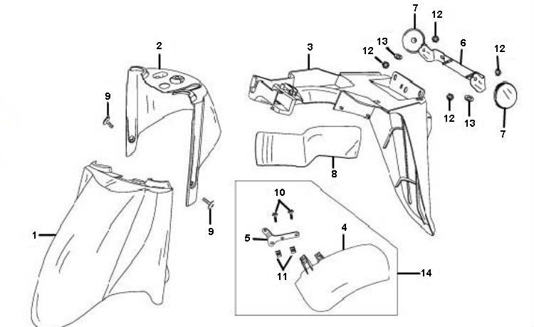 Parafango anteriore Sachs 49er 4 tempi