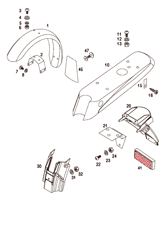 Spatborden - zijkappen Tomos FLEXER XL (45KMH) (K8-L0)