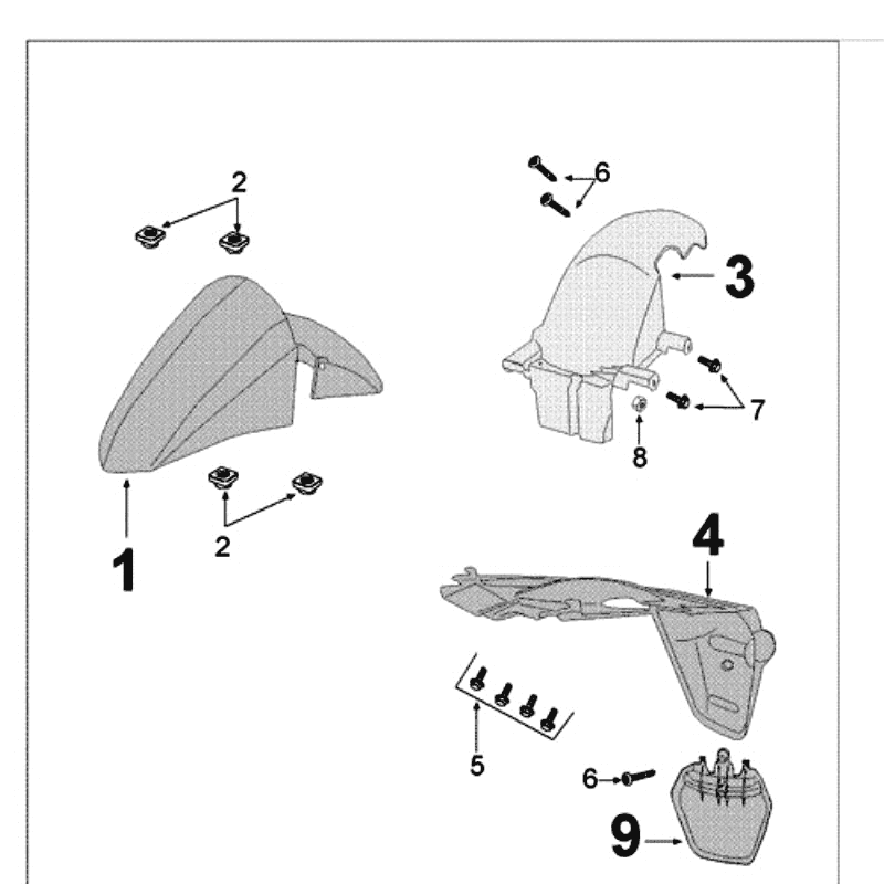 Parafango anteriore - Parafango posteriore Peugeot Kisbee blu