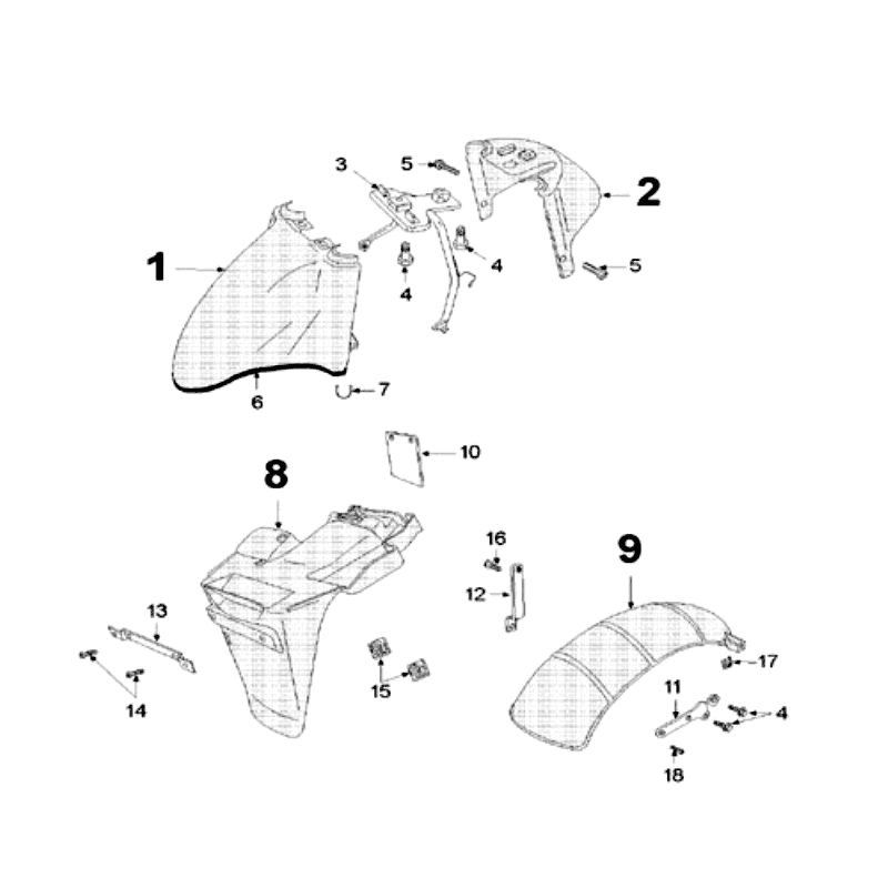 Parafango anteriore - Parafango posteriore Peugeot V-Clic 50 4 tempi AC bianco
