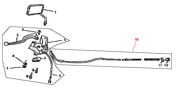 Specchio sinistro China Retro 125