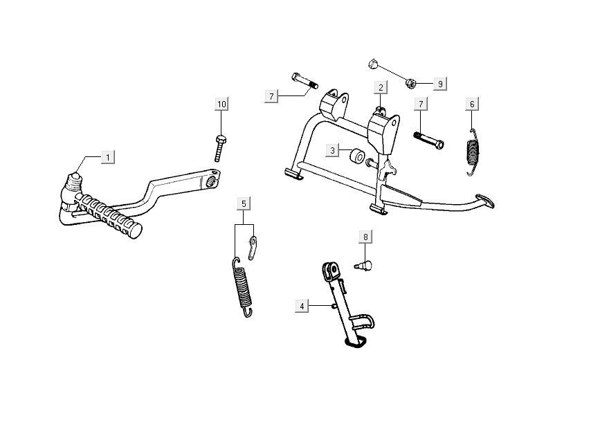 Cavalletto centrale - Cavalletto laterale - Pedale Kymco Sento 50 4 tempi blu